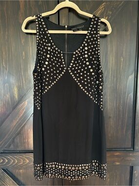 Sheri Bodell Black Studded Silk Dress